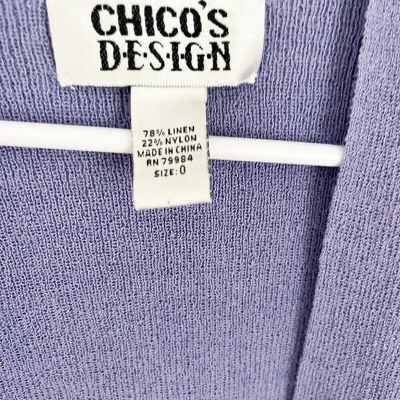 Chicos Women's Linen Open Cardigan Small Purple Long Sleeve Vintage Y2K - Picture 3 of 8